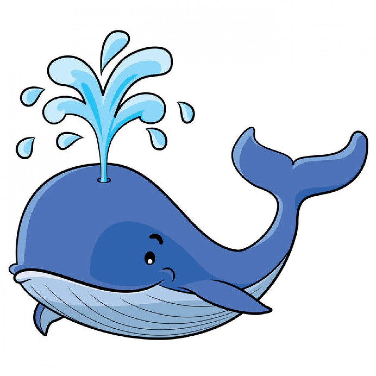 卡通噴水鯨魚